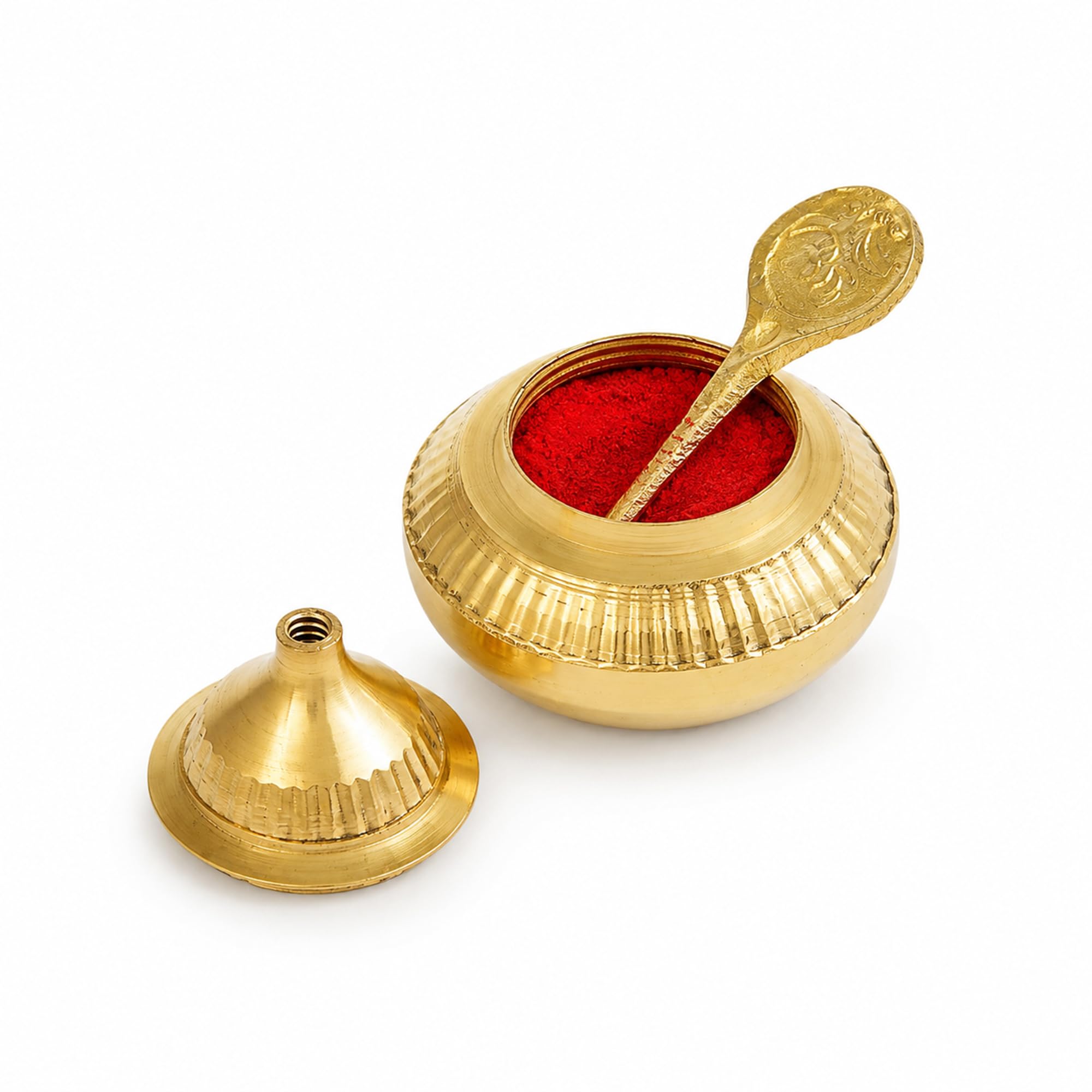 Pure Brass Sindoor Dani with Stick | Kumkum Box for Women | Traditional Brass Sindoor Container | Pooja Mandir Accessory | 1 Piece-image-21