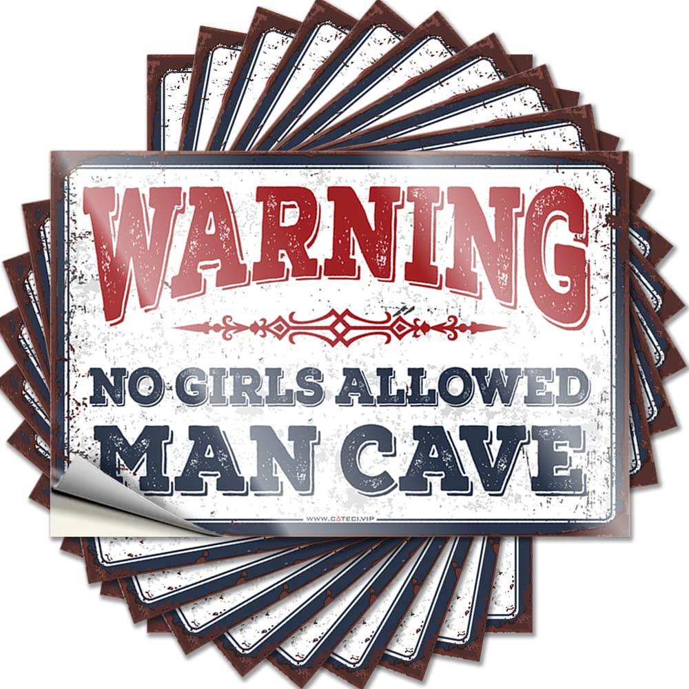 Decal Western Bathroom Backyard Accessories Water Warning! Man Cave No Girls Allowed - No Residue Decals for Things(12X18CM)