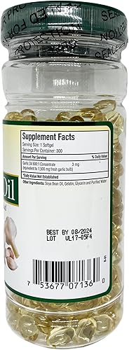 Miniatura 2 de Aceite de Ajo Naturales AJO para Tu Salud 300 cápsulas blandas (paquete de 3 botellas)