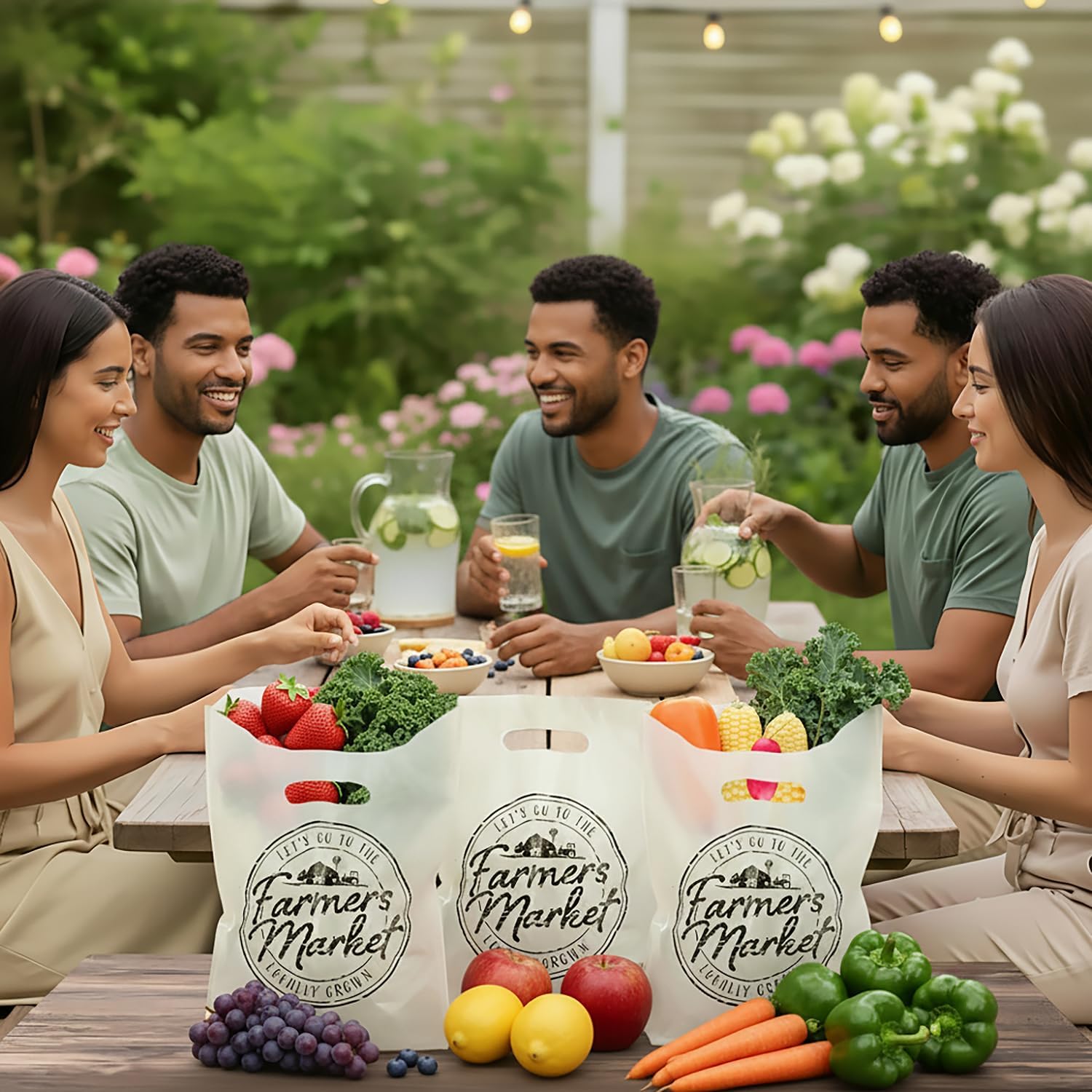 Fun Express 8 1/2" x 12" Medium Farmers Market Plastic Goody Bags - 12 Piece image 5