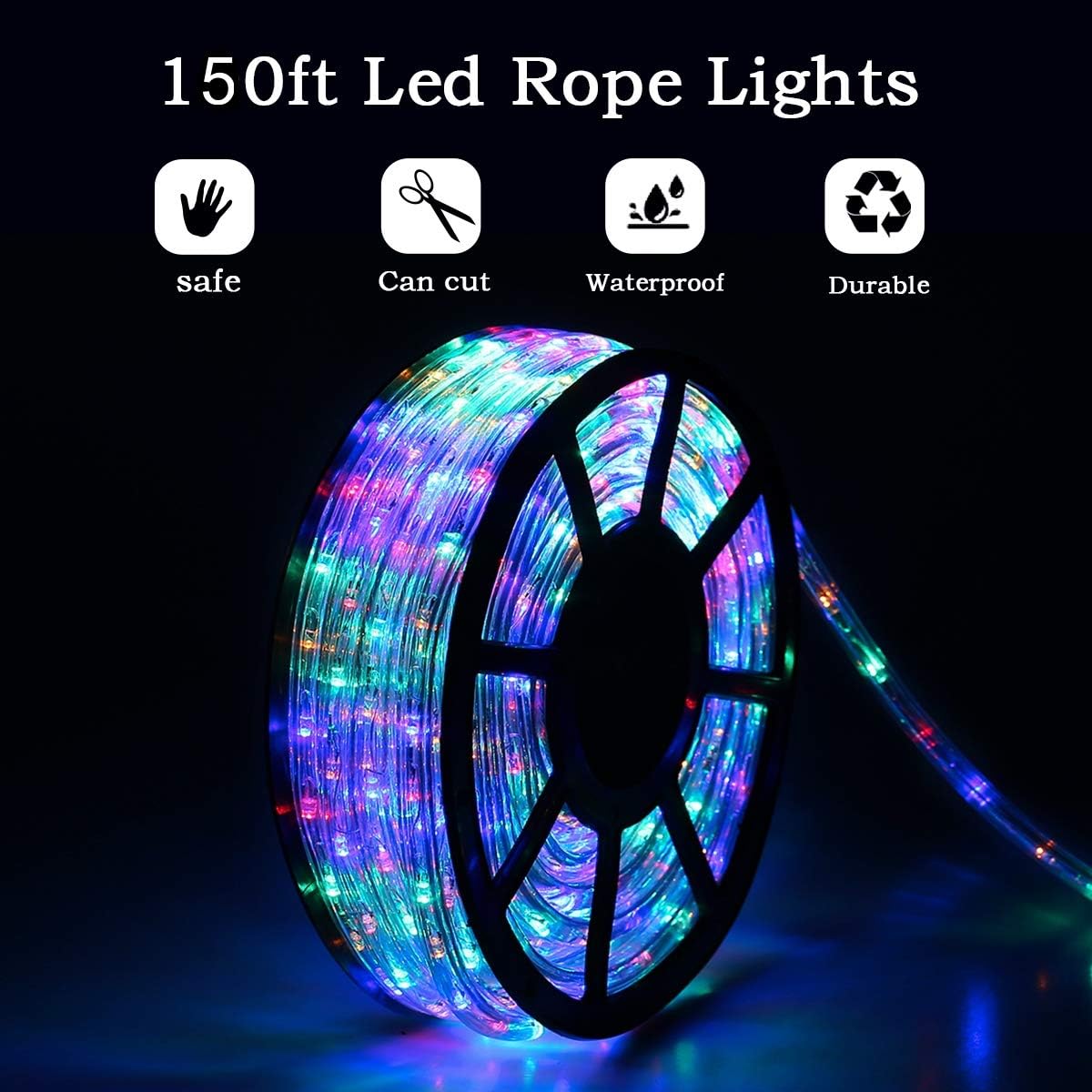 Crаzу Dеаlѕ Buyagn 150Ft LED Rope Lights,Cuttable & Connectable LED Strip Lights Outdoor Waterproof Decorative Lighting for Indoor/Outdoor,Eaves,Backyards Garden,Party and Bedroom Decorations(Multicolor) Blасk Frіdау - 80% оƒƒ Buyagn 150Ft LED Rope Lights,Cuttable & Connectable LED Strip Lights Outdoor Waterproof Decorative Lighting for Indoor/Outdoor,Eaves,Backyards Garden,Party and Bedroom Decorations(Multicolor)