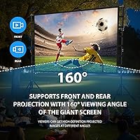 Vista 2 de Outdoor Projector Screen with Stand 150 Inch: VOOPVOR Portable Projection Screen and Stand, Indoor Rear Front Movie Screen 16:9 4K HD, with Carry