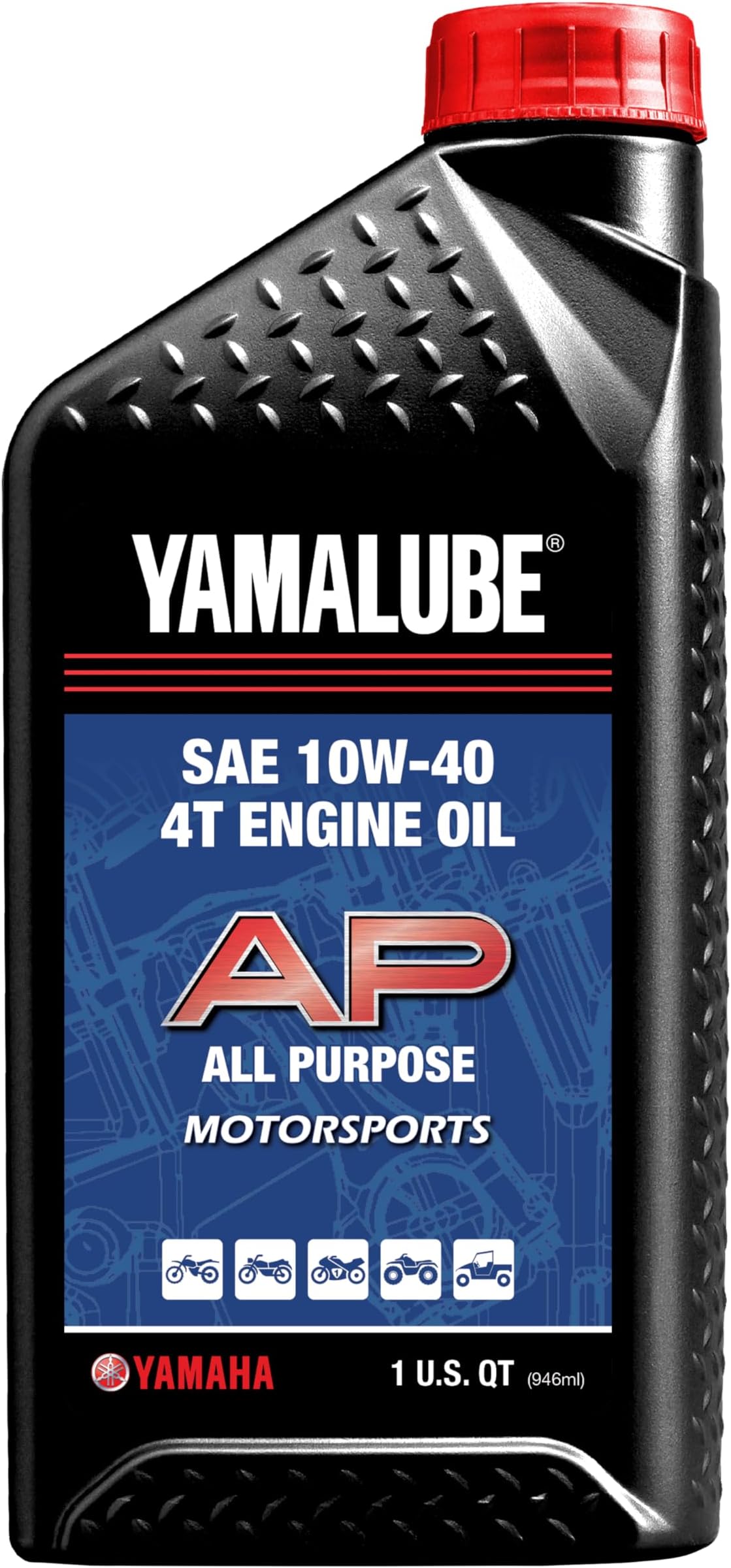 Yamaha Yamalube 10W-40 Motorsports AP Engine Oil- 1 Quart, #LUB-10W40-AP-12