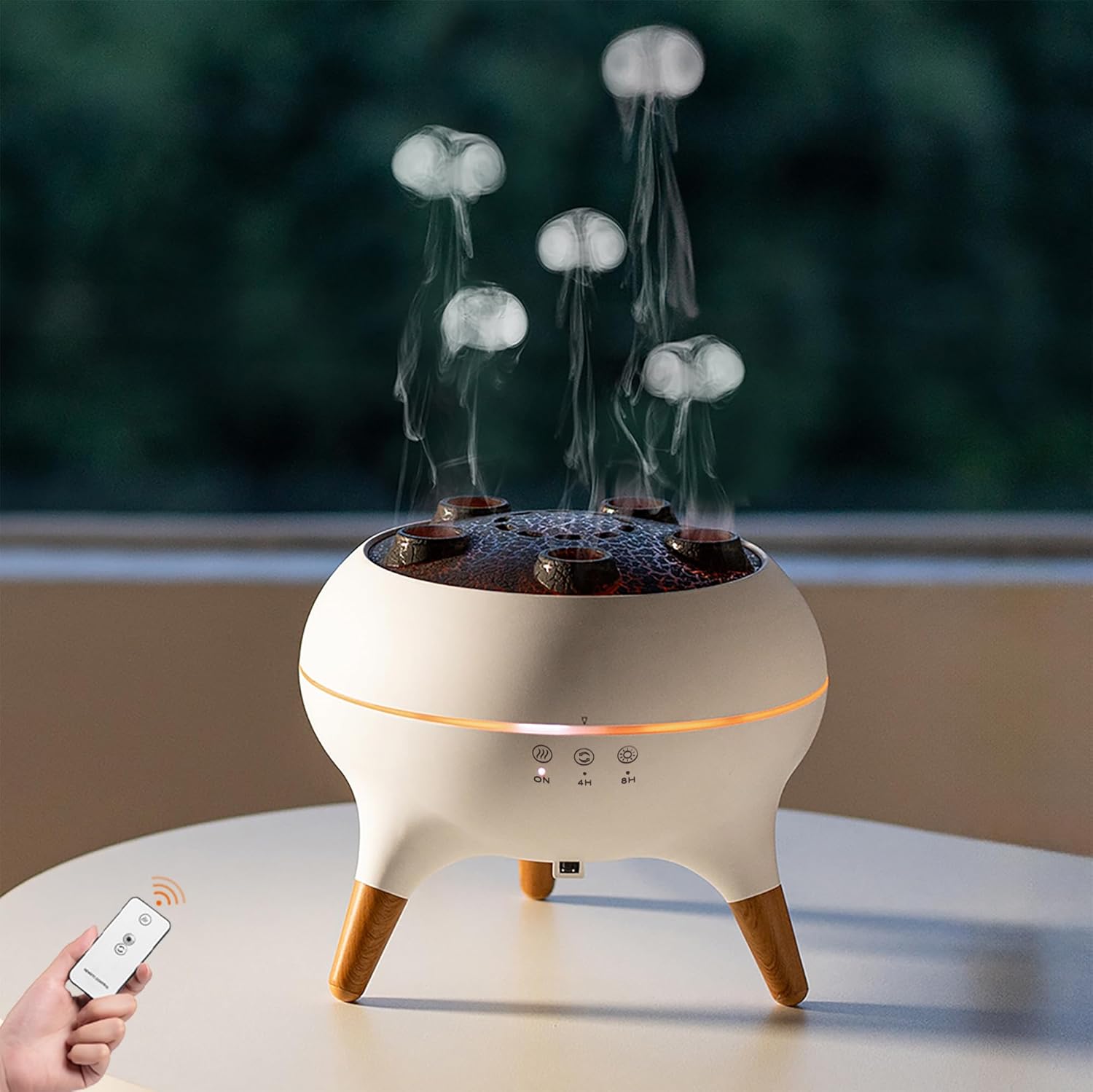 Dynamic Aromatherapy Diffuser – 250ml Essential Oil Cool Mist Humidifier with Jellyfish Mist & Color-Changing LED Lights for Relaxing Home, Bedroom & Office Atmosphere (Black)