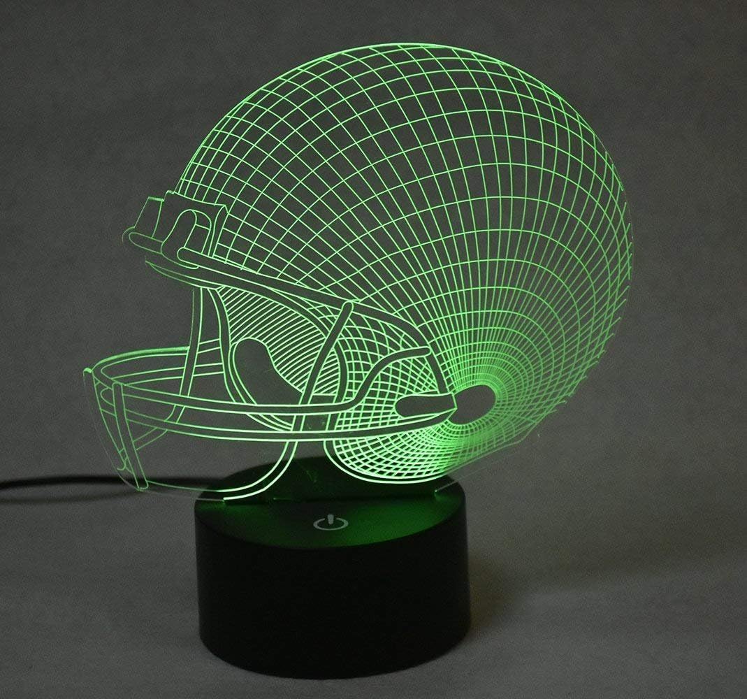 Tiscen 3D Illusion Night Light, LED Table Desk Lamps, Football Helmet Nightlights, 7 Colors USB Charge Lighting Bedroom Home Decoration for Kids Bedroom : Tools & Home Improvement
