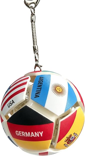2026 World Cup Soccer Fidget Toy - 3D Printed Flags Clicker Keychain - Anxiety Relief Desk Gadget for Men & Teens