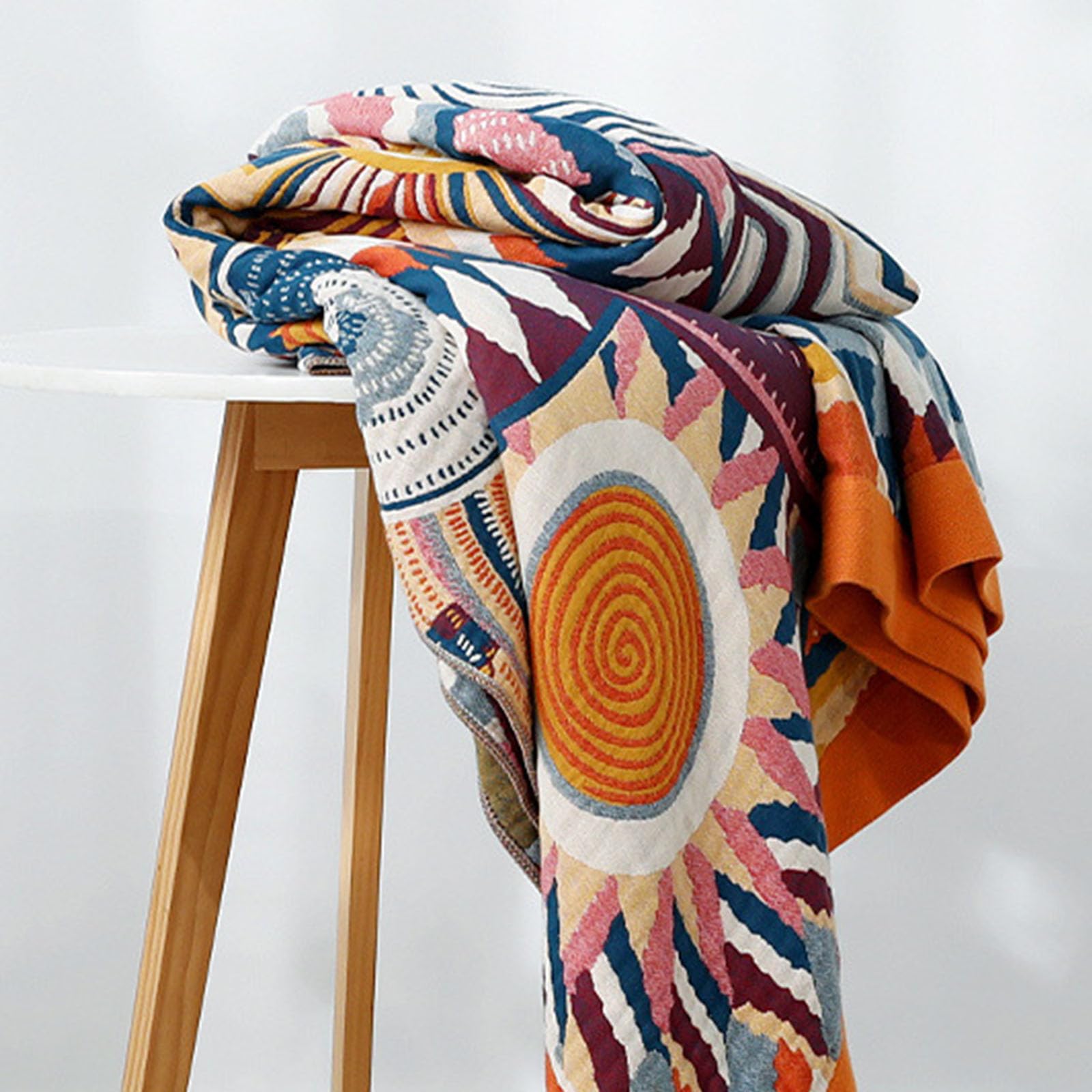 Coperta bohémien rossa ruggine leggera lavorata a maglia con nappe messicane afghane, per divano, letto, letto matrimoniale, accogliente, coperta per divano e sedie (DX rosa