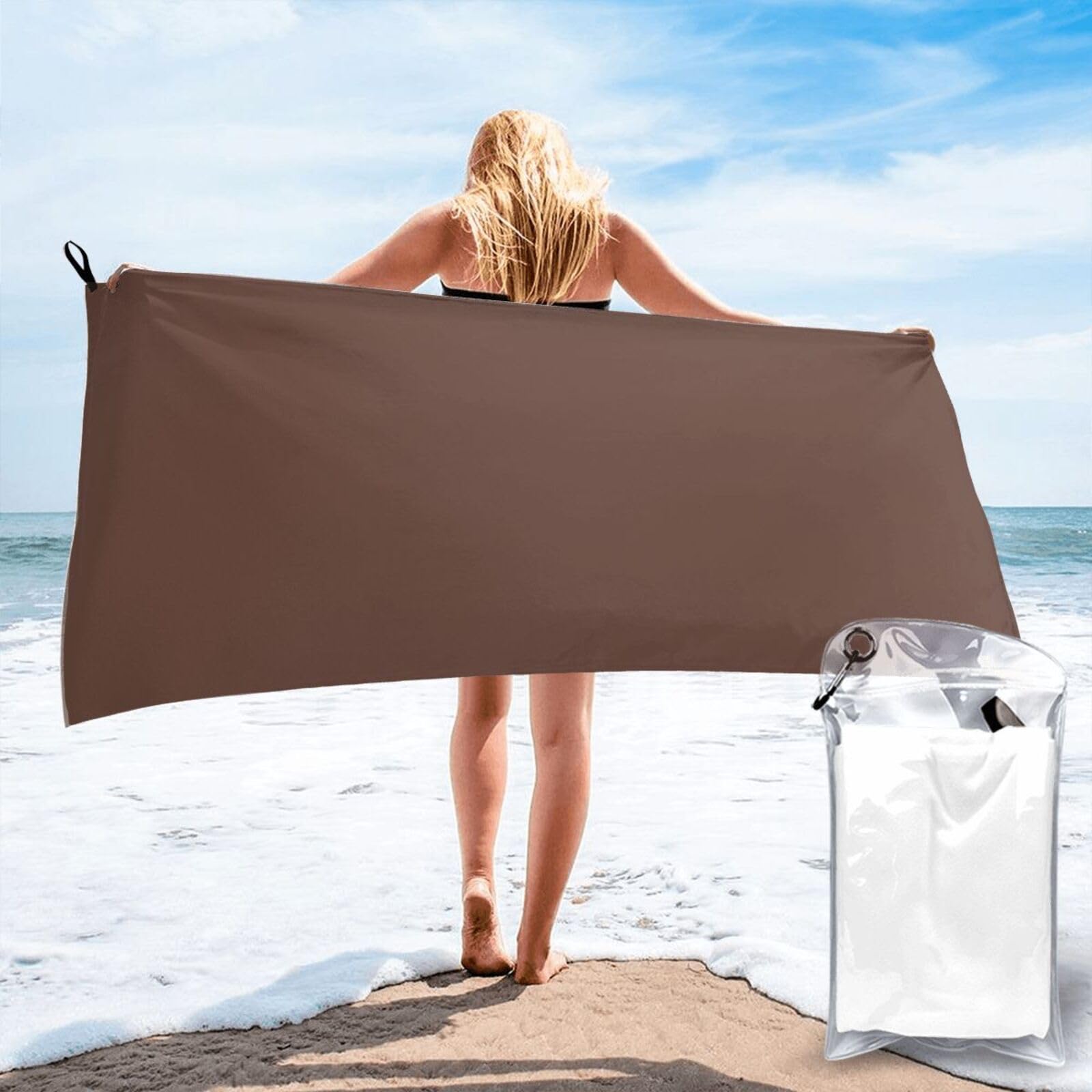 OKMIJNUHBY Quick Dry Towel, Quick Dry Towels For Adults Microfibre Printed With Carry Bag & Carabiner Lightweight Absorbent Towel For Gym Travel Beach Camping Hiking