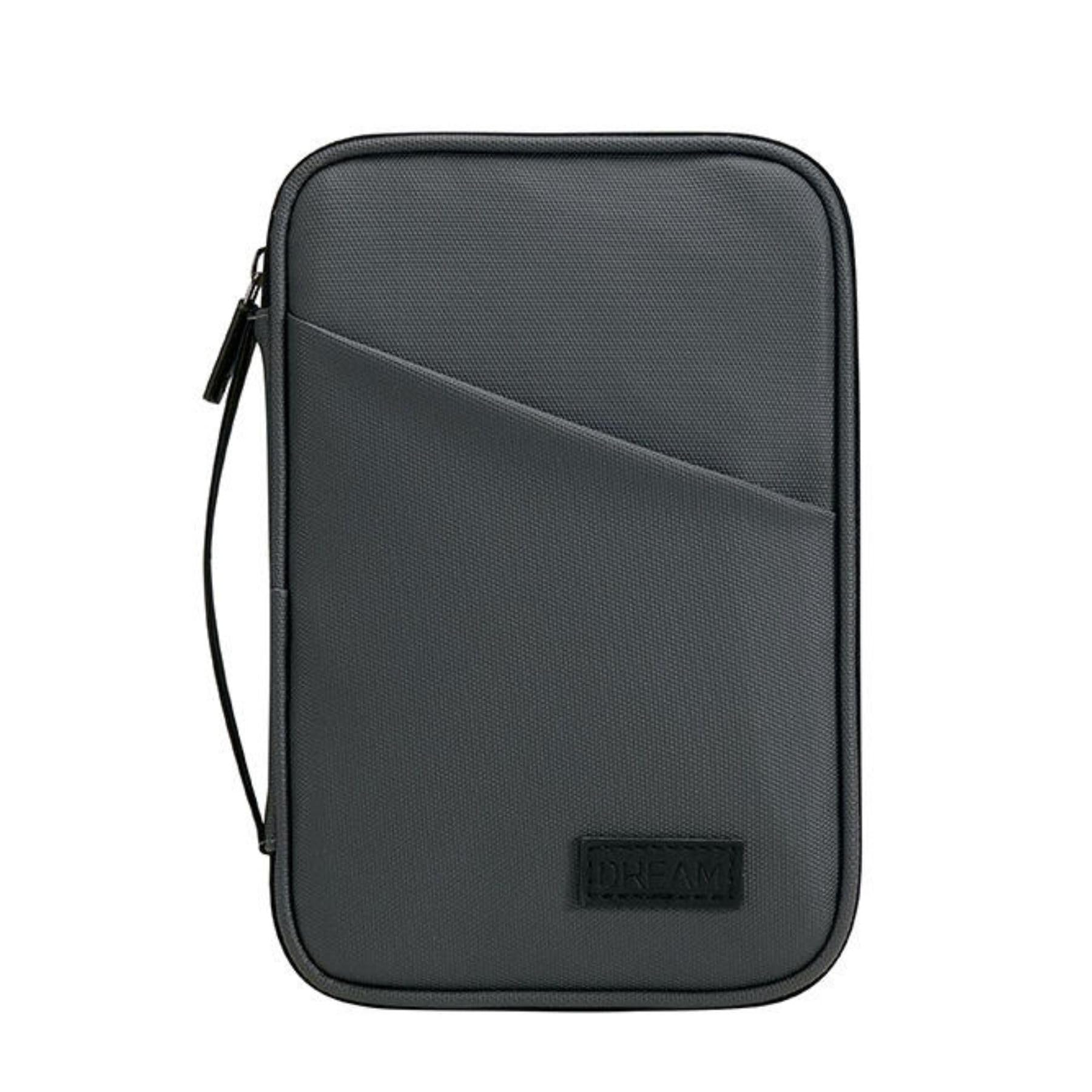 Mini Anti-Theft Travel Document Organizer Bag, Waterproof PU Leather Handheld Passport Holder Wallet for Family, Portable Travel Essentials for Men & Women. (Grey)-image-38