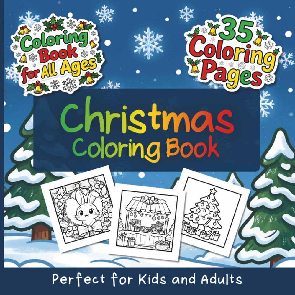 Christmas Coloring Book: Cute Chibi Holiday Pages for Kids and Adults