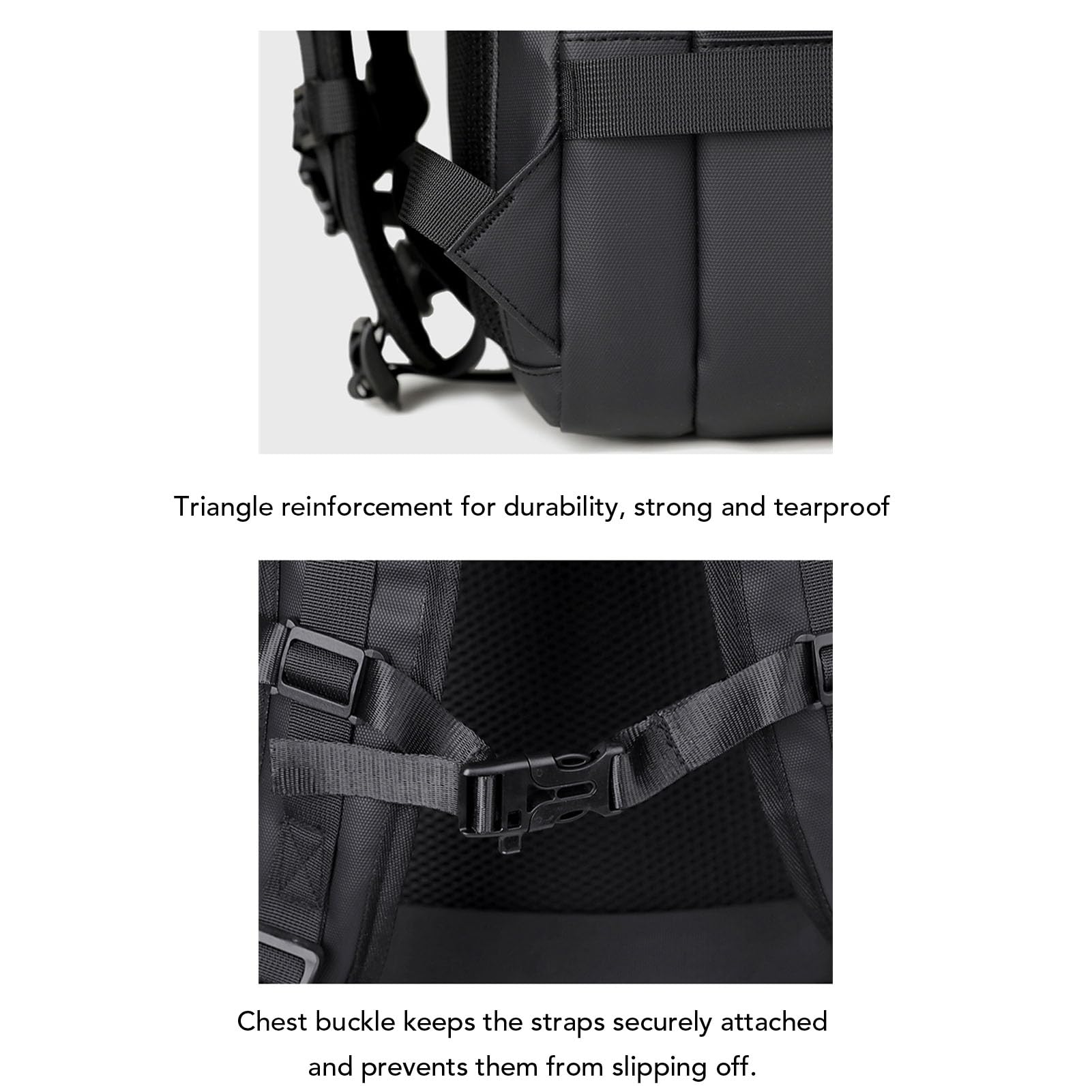 Sac à Dos à Compression Sous Vide, Sac de Voyage Antivol Extensible d'une capacité de 36 à 55 L pour Ordinateurs Portables et Déplacements Domicile-travail