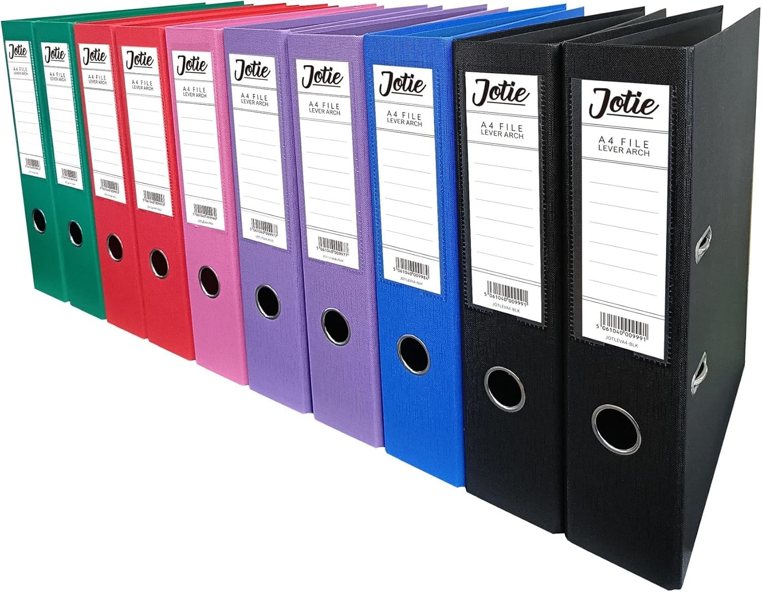 Set of 10 Assorted Colour A4 Lever Arch Files for Paperwork A4 Folders with 70mm Spine, Thumb Ring & Elegant Anti-Spill Cover | Large Ring Binders | File Storage & Office Supplies