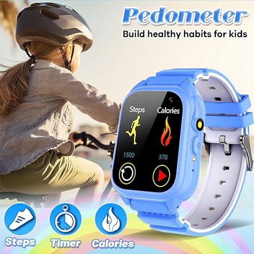 Miniatura 6 de OVV Reloj inteligente impermeable para niños de 3 a 10 años con pantalla táctil de 1.44 pulgadas, 26 rompecabezas, cámara, grabadora de video