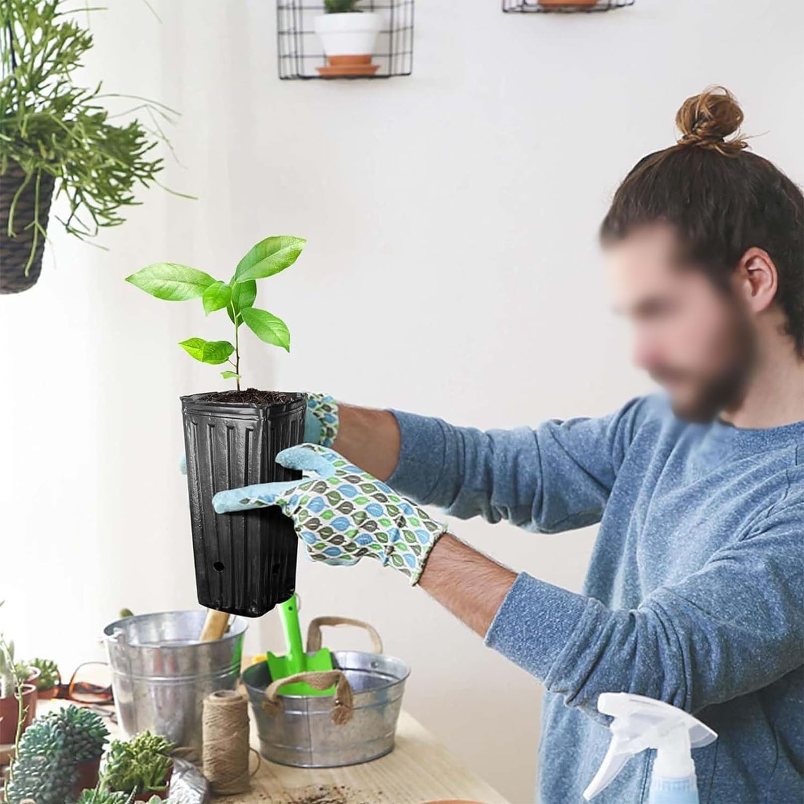 Macetas de plástico de 10 cm, macetas de plástico para plantas de vivero, macetas de semillero, macetas de inicio de semillas para verduras, flores, hierbas, esquejes suculentas