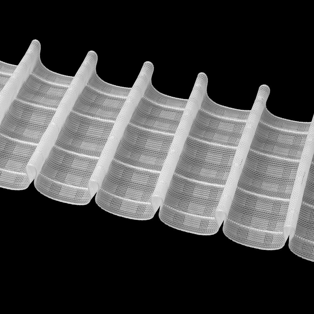 Gardinenband 50 Meter Bleistiftfalte 100 mm Vorhangband Multitaschenband 1:2.0 100% Polyester Transparent Faltenband zum Annähen für Vorhänge und Gardinen 4472MP Soft Oz-Is Dar Tekstil