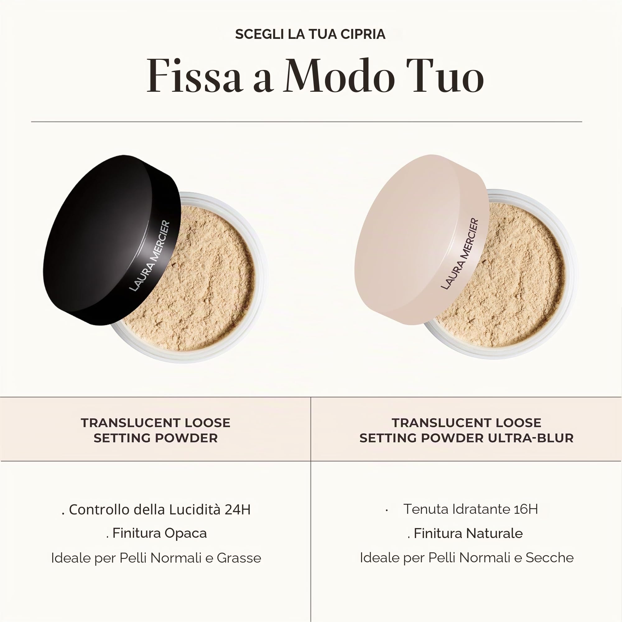 Laura Mercier Cipria fissante trasparente in polvere libera senza talco