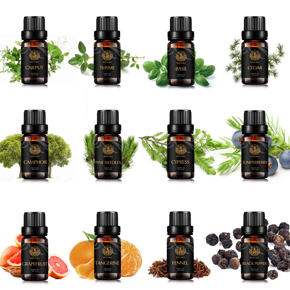 Top 12 Grapefruit ätherische Öle Set, 100% reine Kampfer ätherisches Öl für Diffusor, Aromatherapie Zypresse ätherisches Öl Set für Luftbefeuchter - Zeder,Schwarze Pfeffer Öle...