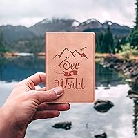 Vista 101 de FINTIE Soporte para pasaporte, cartera de viaje delgada con bloqueo RFID, funda protectora para pasaporte, esencial con ranuras para tarjetas