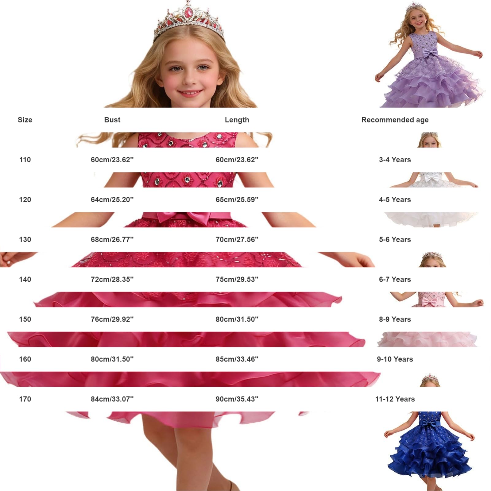 Vestido tutú para niñas, vestido de fiesta de princesa, para niños