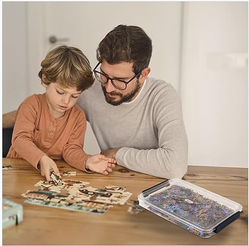 Miniatura 5 de Almacenamiento de papel para álbumes de recortes A4, caja de almacenamiento de fotos, caja de archivo de plástico (azul)