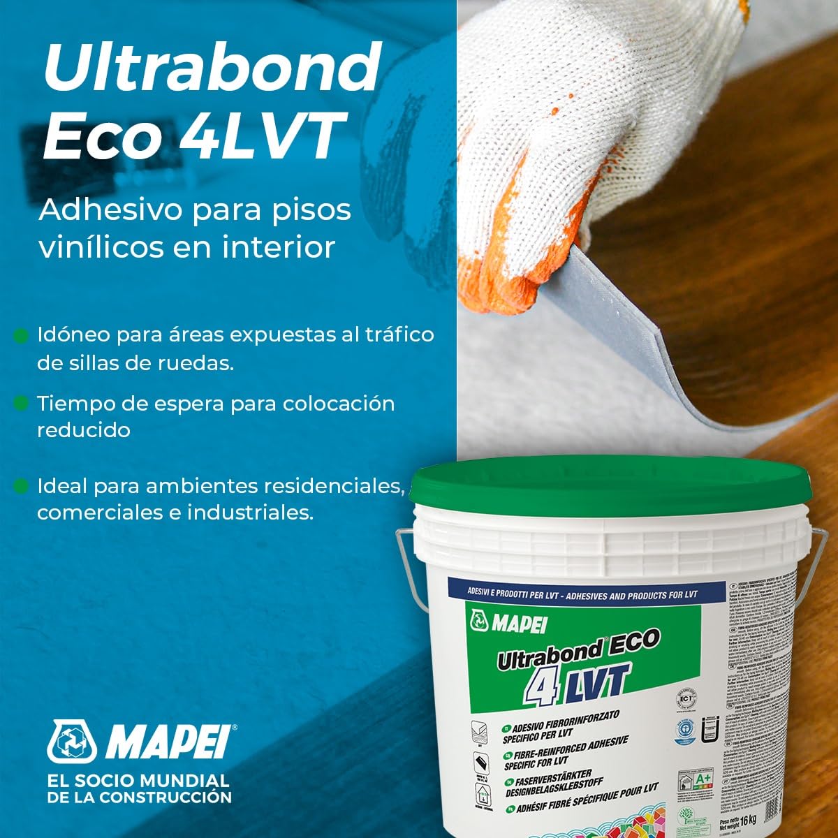 Mapei ULTRABOND ECO 4 LVT klej do wykładzin z mikrofibry 14 kg