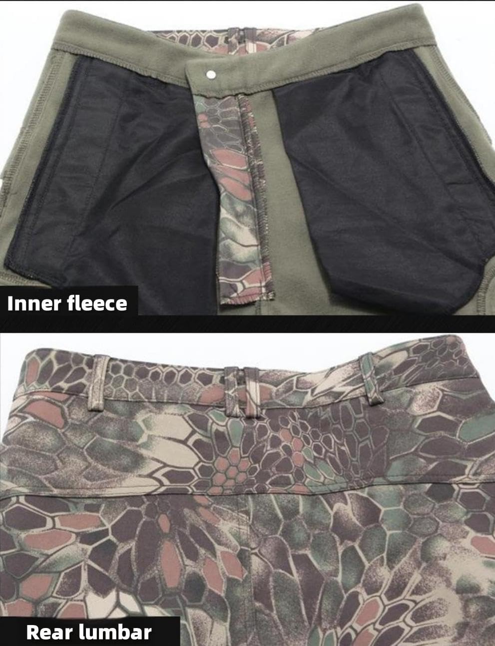 Soft Shell Outdoor Hunting Camping Waterproof Camouflage Multitask Fleece Warm Wear-Resisting Pants