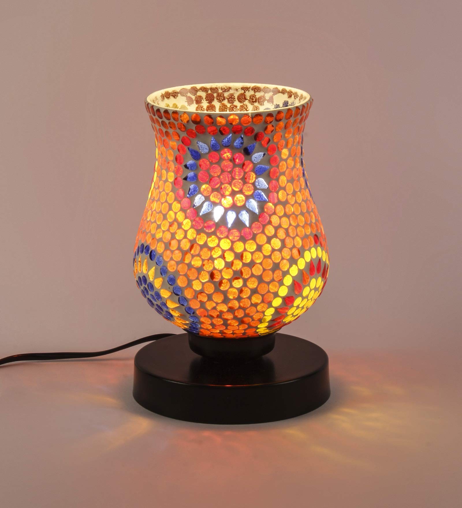 Devansh L208, Multicolor Mosaic Glass Table Lamp (Medium, Multicolor) 3
