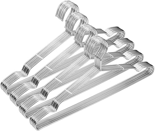 WYCQKL - Perchas de metal resistentes para armario, paquete de 40 perchas de acero inoxidable de 16.5 pulgadas