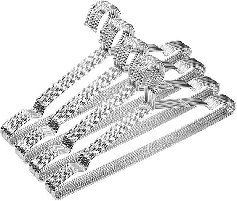Perchas de metal para ropa resistentes para armario, perchas de acero inoxidable de 16,5 pulgadas por WYCQKL, paquete de 40
