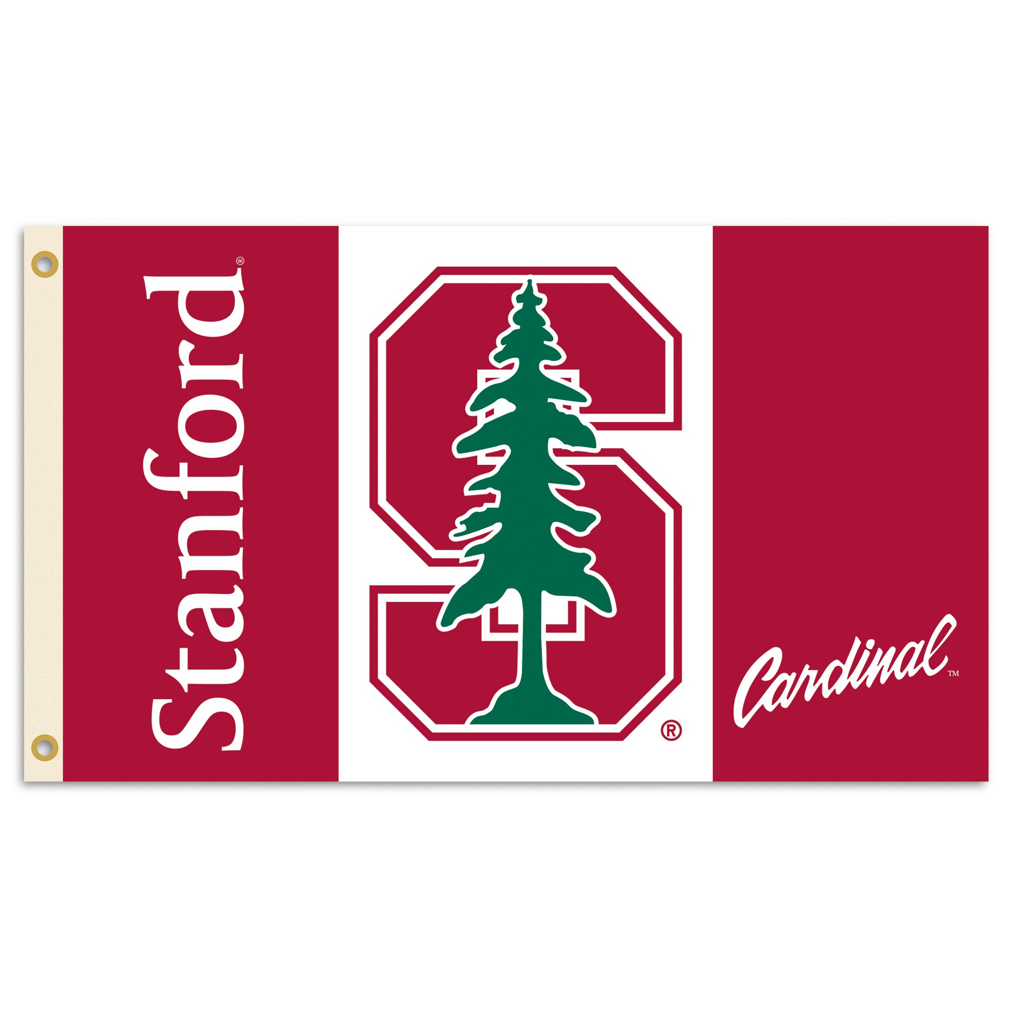 BSIPRODUCTS, INC. - Stanford 3’x5’ Flag with Heavy-Duty Brass Grommets - SU Football, Basketball and Baseball Pride - High Durability for Indoor and Outdoor Use - Great Gift Idea - Stanford