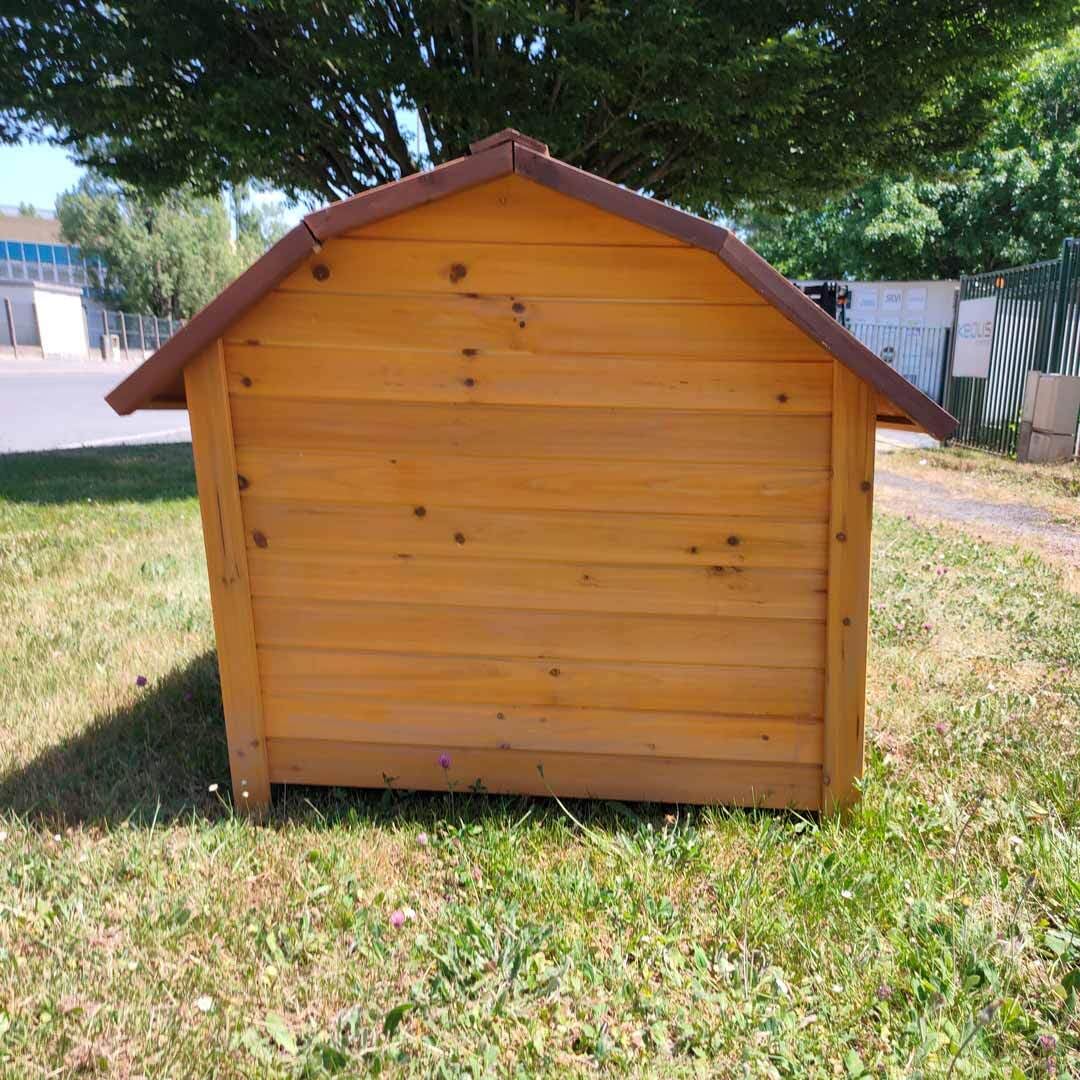 Animal Valley - Nicho para perro Cheyenne con terraza - Madera - L 212 x 99 x 88,5 cm - Talla XL - Beige y Marrón - para perros grandes
