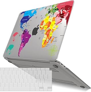 iBenzer Compatible with New MacBook Air 13 inch Case 2022 2021 2020 M1 A2337 A2179 A1932, Plastic Hard Shell Case with Keyboard Cover for Mac Air with Touch ID, MAP,CA-AT13MAP+1