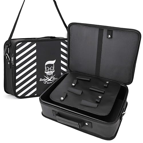 Miniatura 8 de Segbeauty - Bolsa de herramientas para peluquería, 11.8 x 8.5 pulgadas, piel sintética, estuche de transporte para artículos de aseo personal, kit