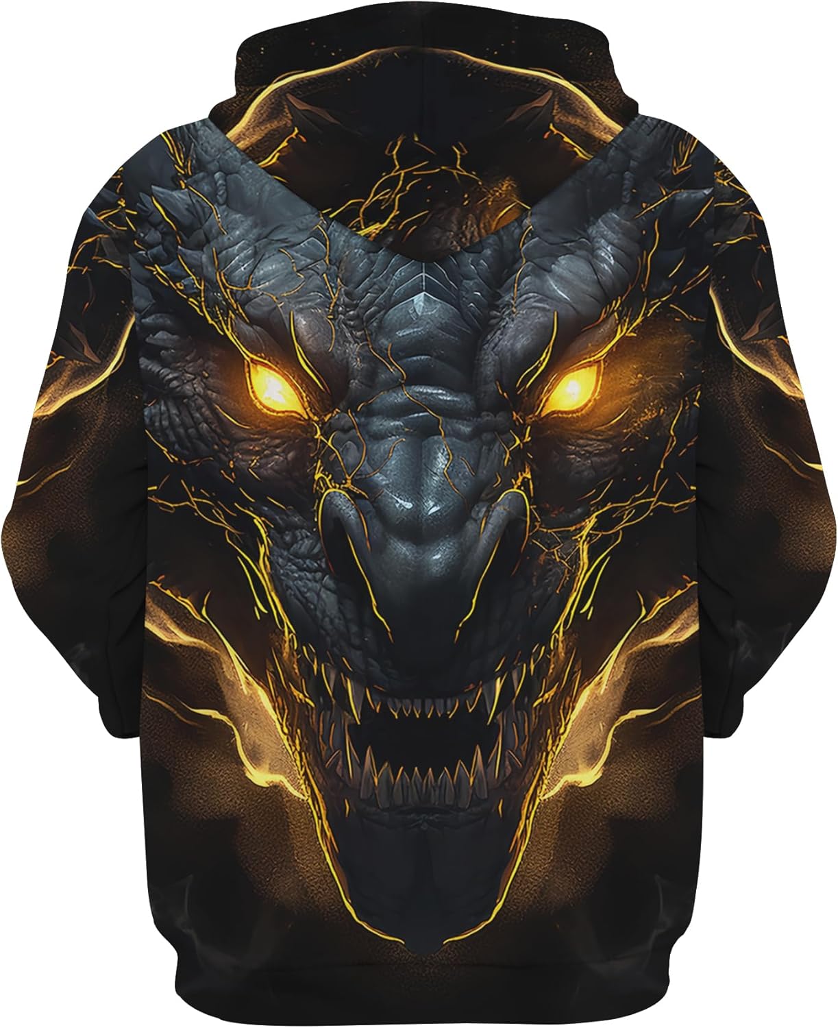 Huke Unisex Hoodies Cool Animal Print Pullover Hooded 3d Graphic Print Sweatshirt Hoodies with Big Pockets - Image 3