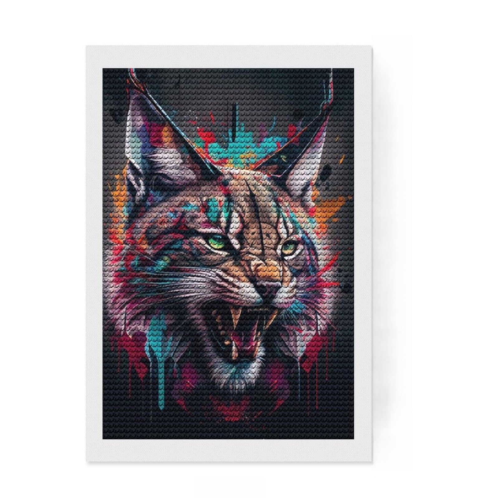 Junmoney The Honesty Lynx Diamond Painting Canvas Set 8"x12", Neat Printed Canvas, Creative Leisure Activity, Cosy Home Accent