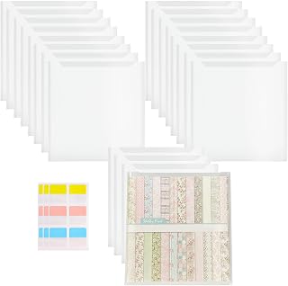 50 Pack 12x12 Inch Scrapbook Paper Organizer with 120 Sticky Tabs