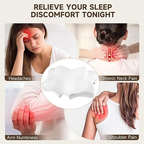 Miniatura 6 de Almohada para dormir de lado para adultos con funda de enfriamiento, almohada ergonómica de espuma viscoelástica para personas que duermen de lado