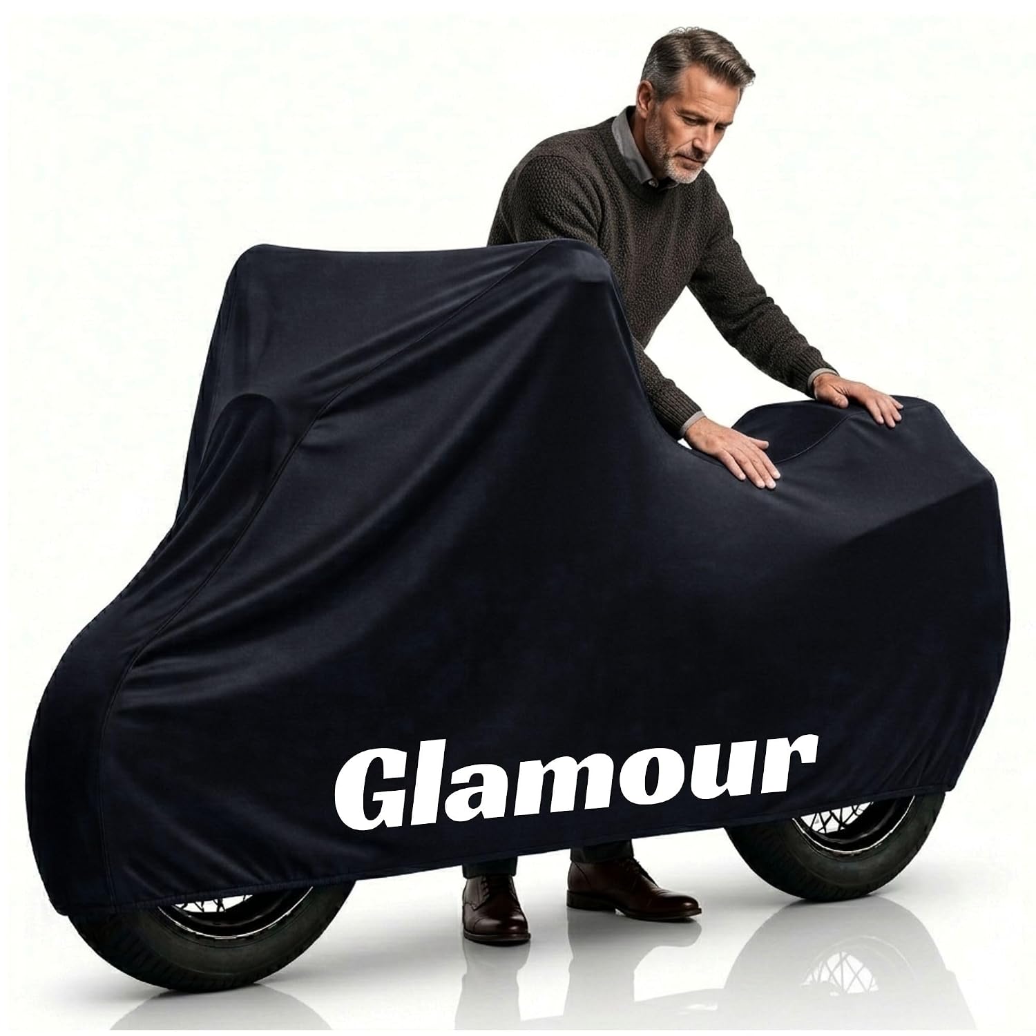 Luxury Black 100% Waterproof Glamour Bike Cover | Taffeta Body Cover for Rain & Sun | UV Protection, Dustproof, Scratch Re...