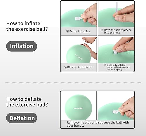 Miniatura 5 de FITMIND_Pilates Ball 10 Inch Anti-Burst Slip Resistant Mini Yoga Ball for Fitness, Core Training, Physical Therapy, Balance, Stability, Stretching
