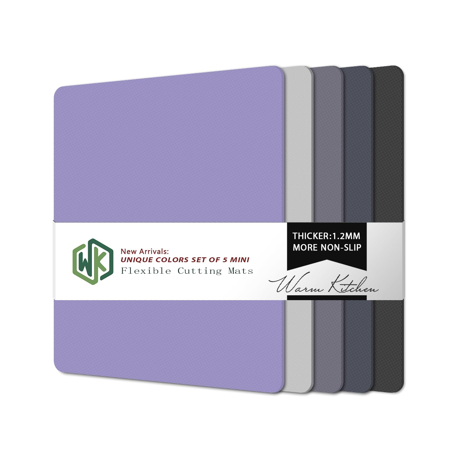 WK Small Flexible Plastic Cutting Boards for Kitchen Set of 5, Non Slip Cutting Mats for Meat, Mini Cutting Board Mats, BPA Free, Dishwasher Safe, 7.3x11.5"