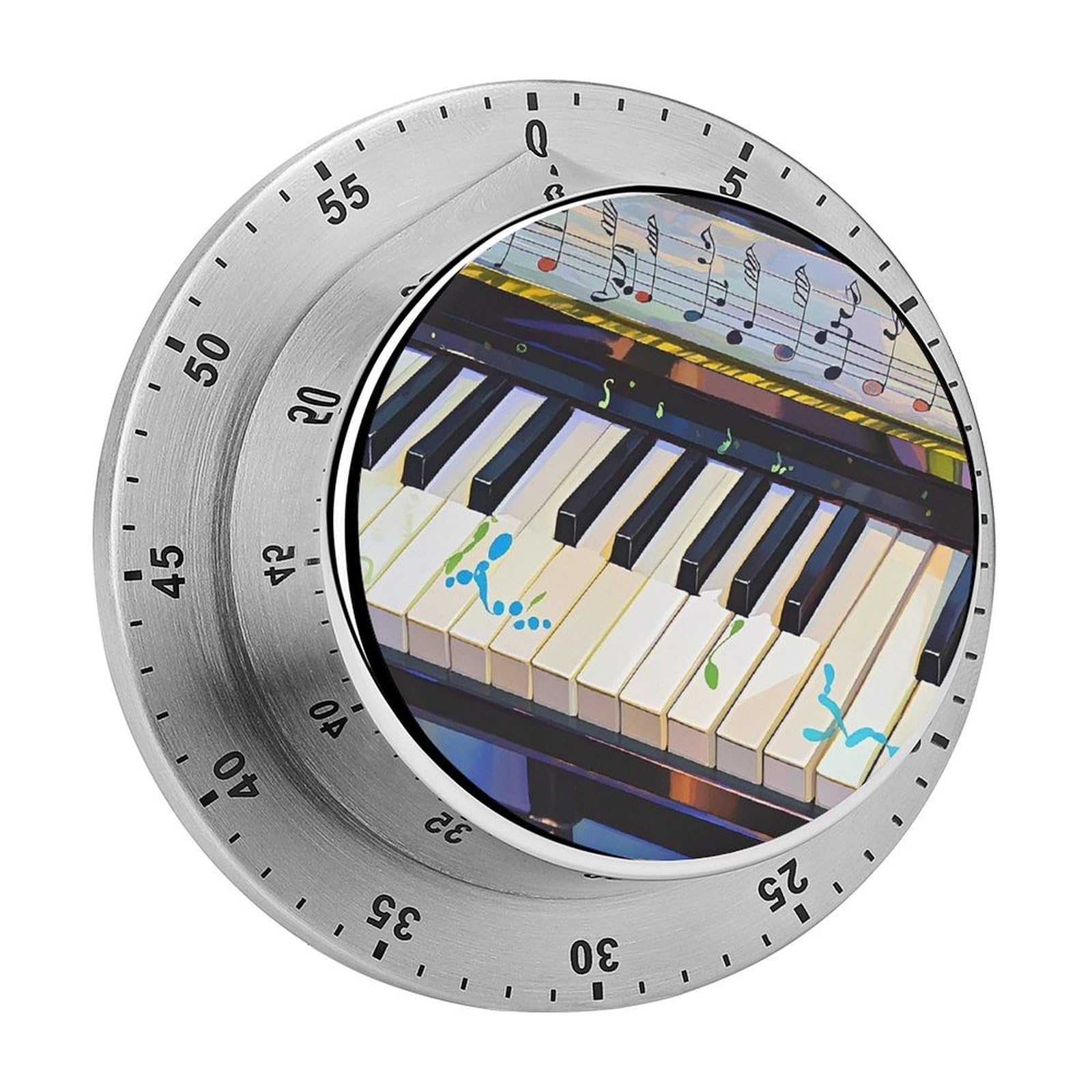 Temporizador mecánico de cocina con diseño de teclas de piano, alarma ruidosa de 60 min