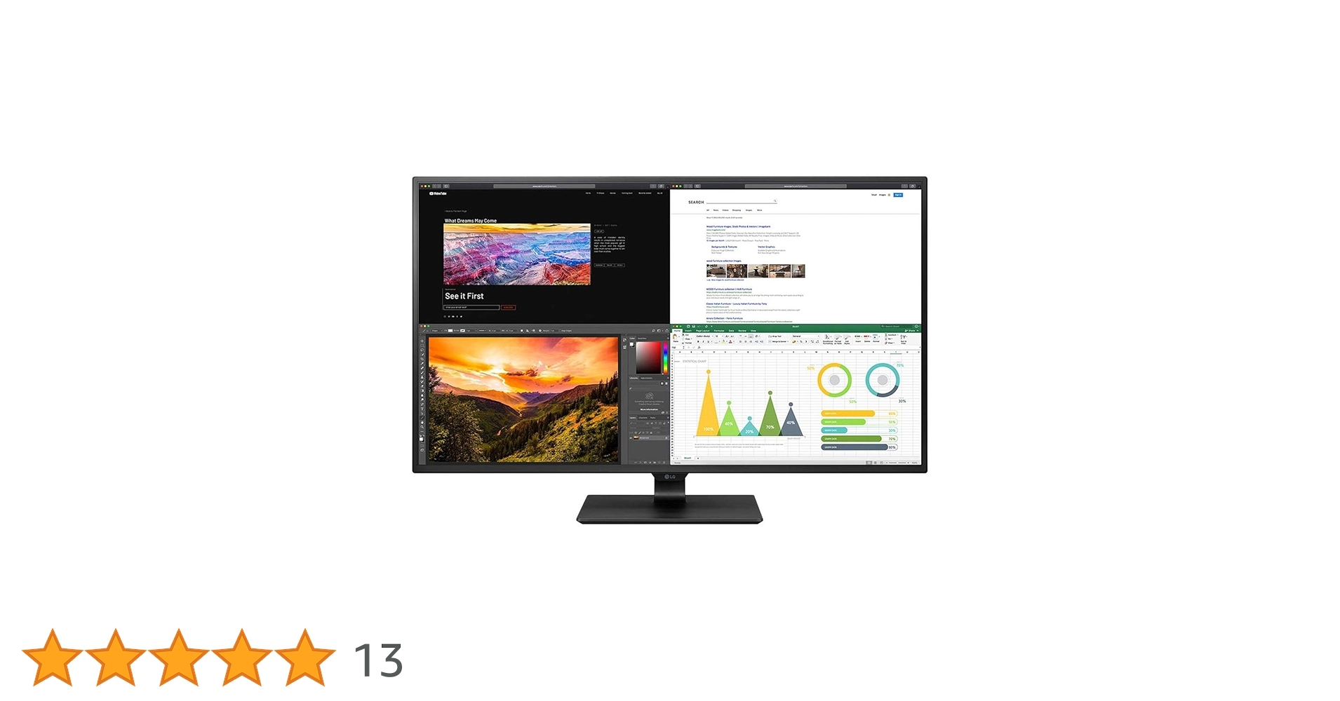 LG UHD 4K Monitor - 43UN700, 42.5 inch, 2160p, IPS display, HDR10