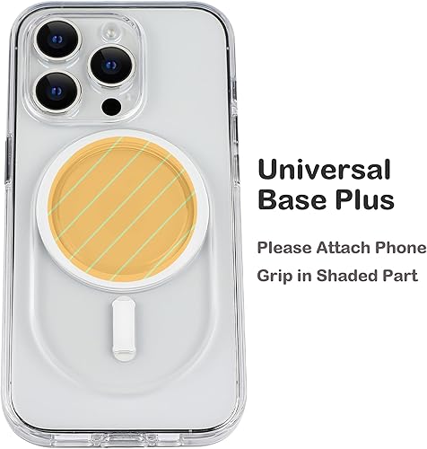 Miniatura 2 de metisinno Base magnética transparente+ compatible con agarres de teléfono PopSocket y fundas MagSafe para iPhone versión plana