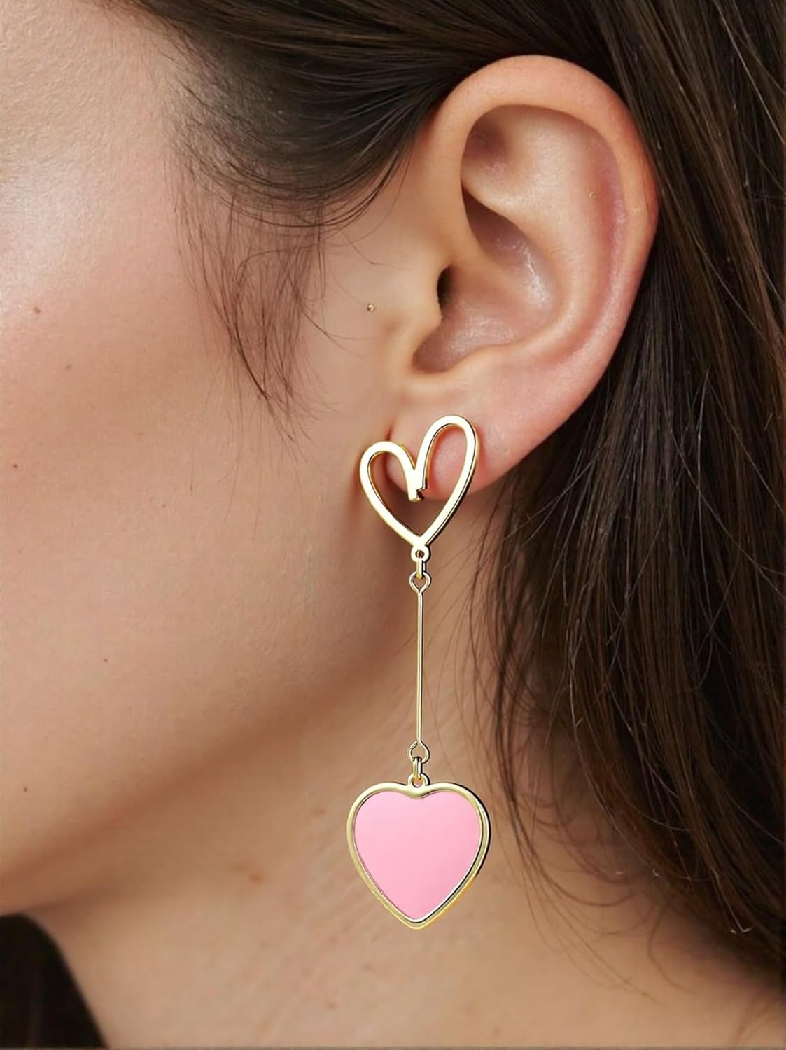6 Pairs Valentine's Day Earrings for Women Valentines Heart Bow Earring Stud Holiday Dangle Earrings Bulk for Women Holiday Jewelry Gifts for Women - Image 6