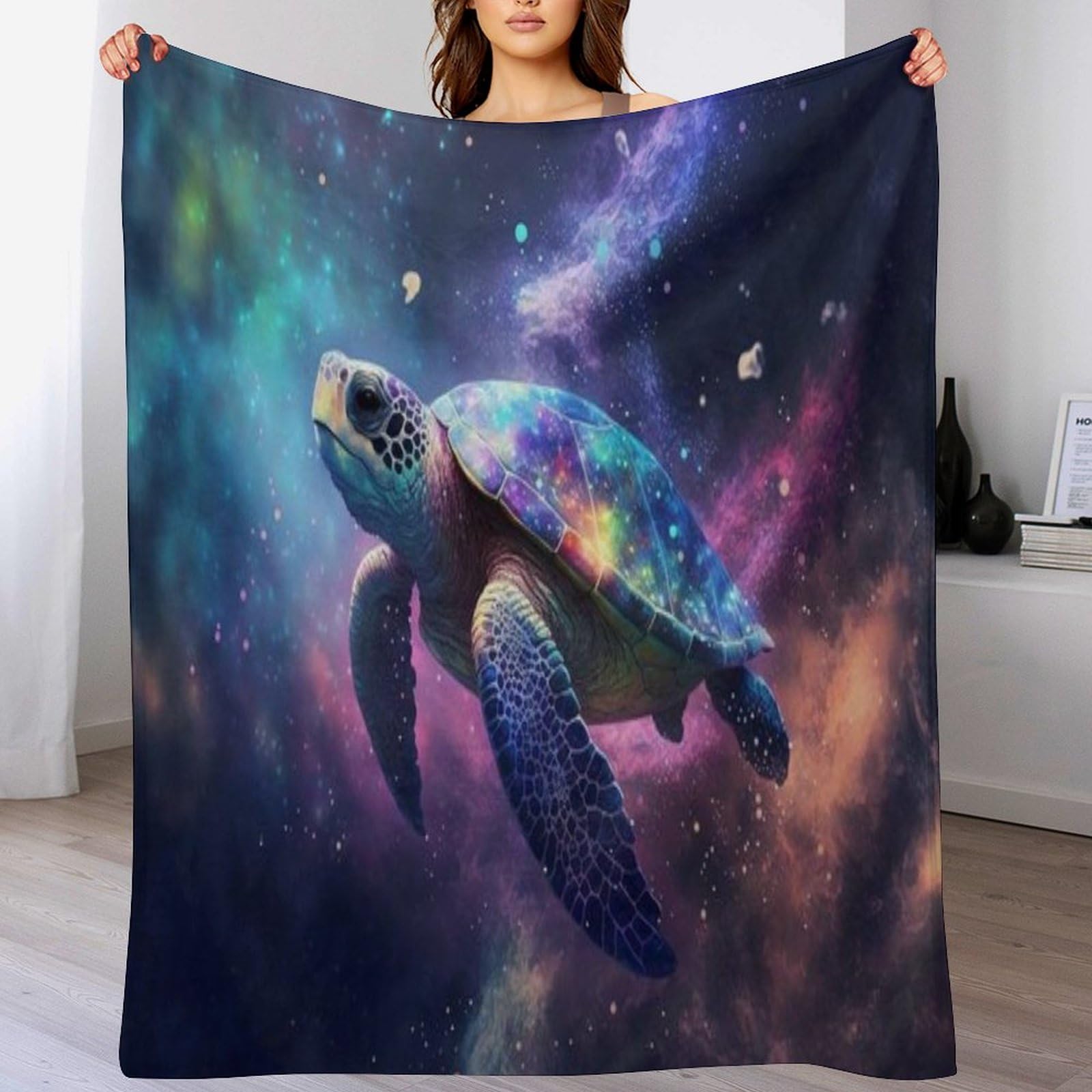 Couverture en peluche tortue de mer plaid moelleux lit 180x200cm