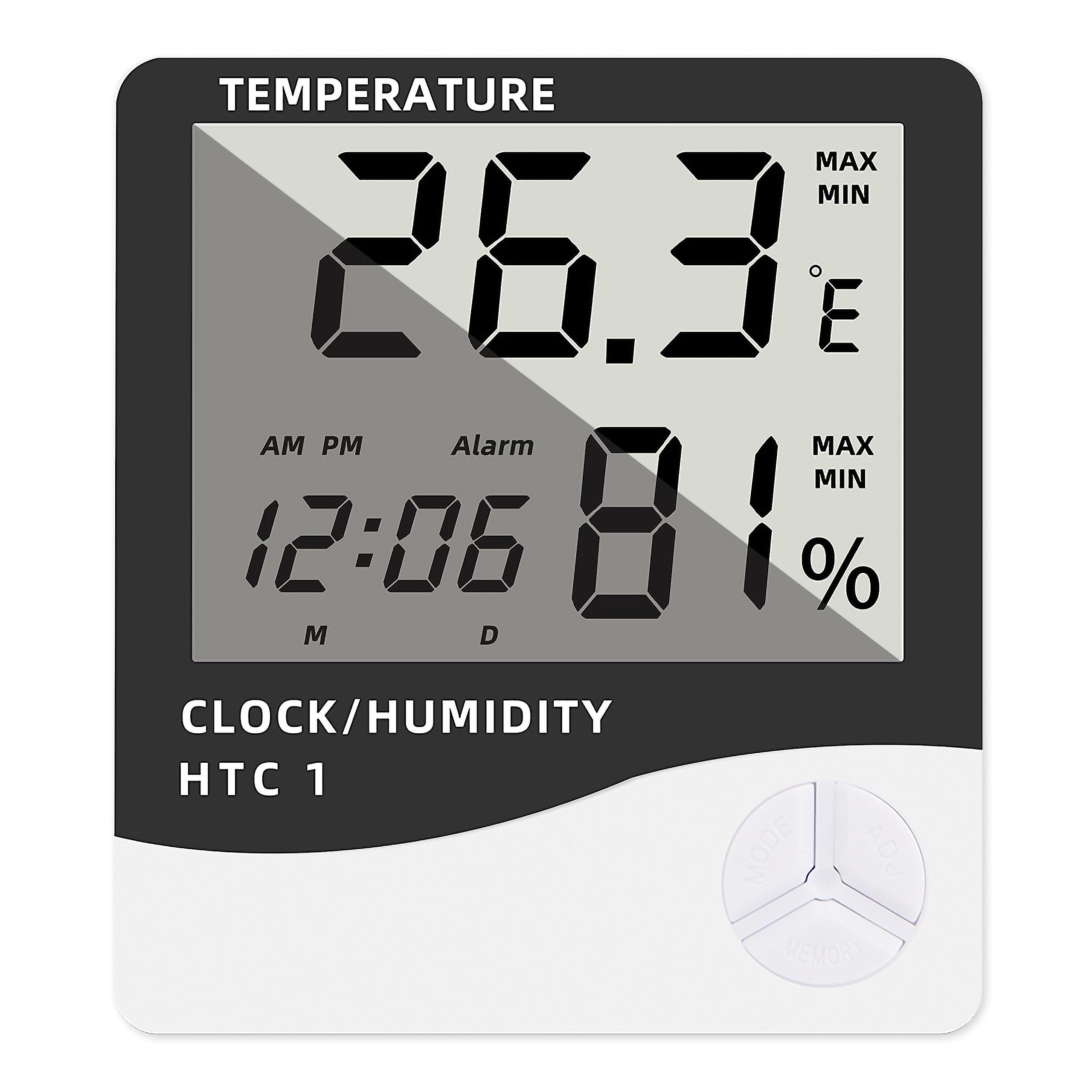 BRITUMSBRITUMS Digital Indoor Thermometer, Precise Desktop Digital Thermometer With Temperature, Humidity, And Clock
