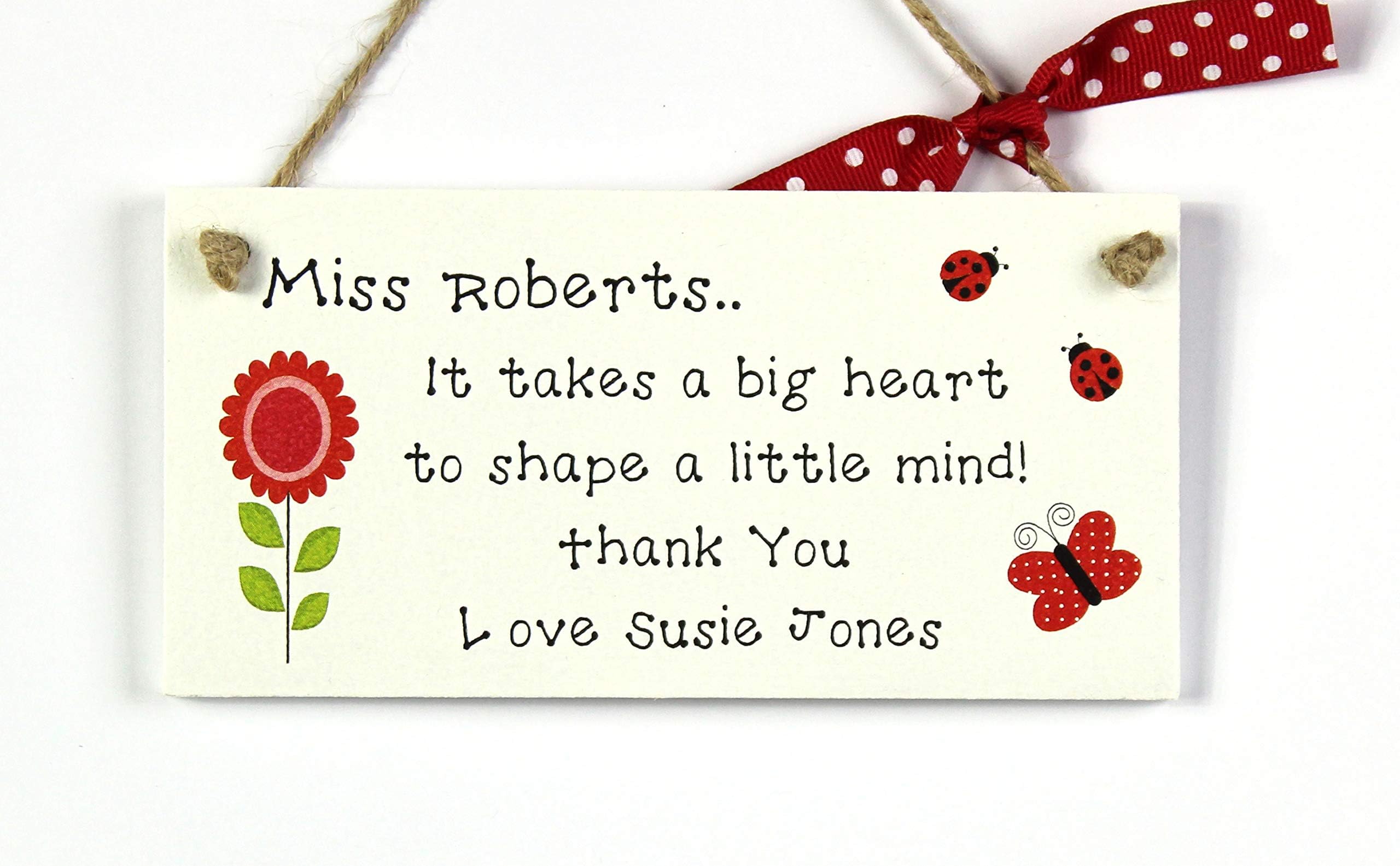 LilylottiesLilylotties Personalised Handmade Plaque - Thank You Nursery Gift, Teacher, Preschool, Childminder