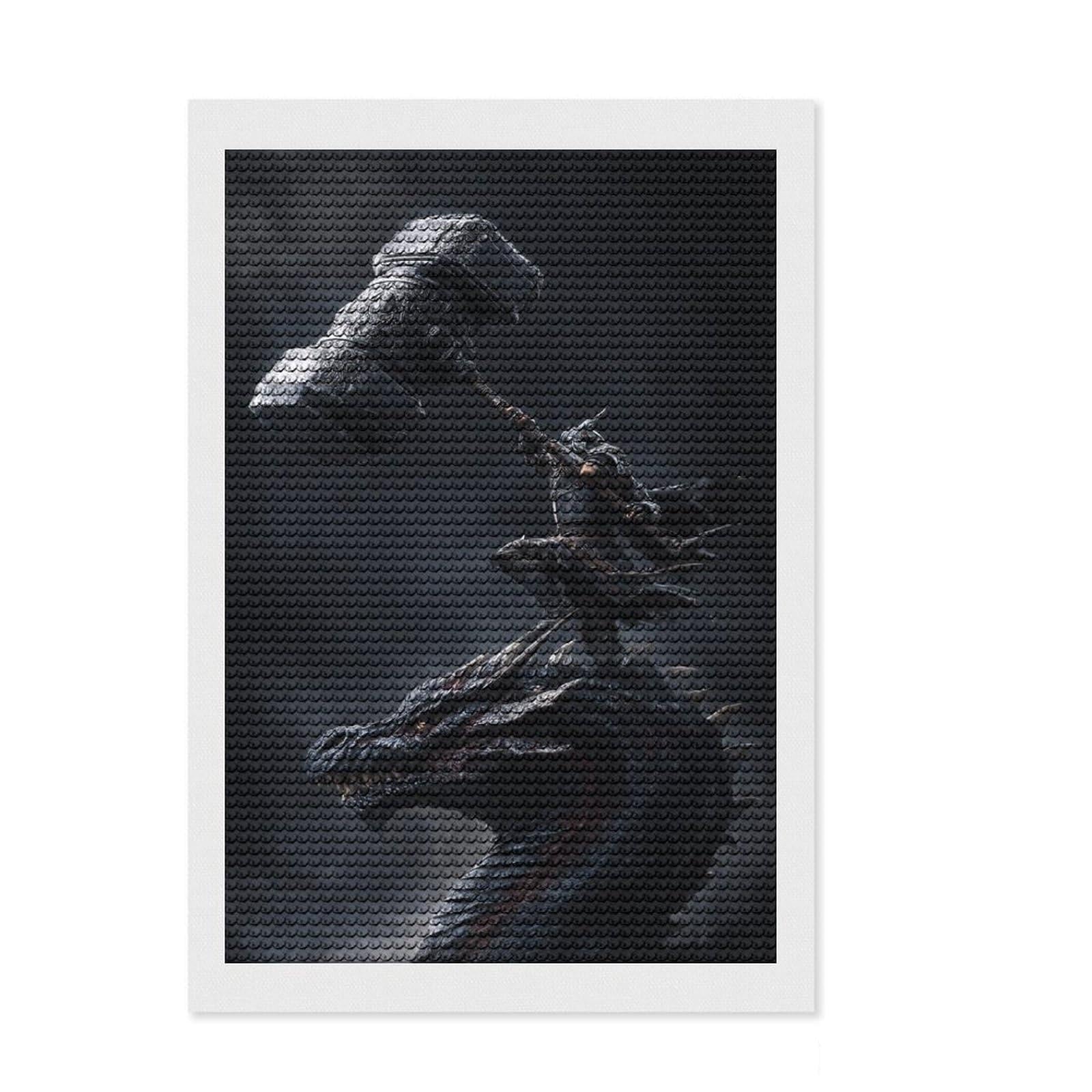 Junmoney Dragon Slayer's Might Diamond Painting Set 8"x12", Birthday Gift, Vintage Style Decor, Modern Decor, Seasonal Gift Choice, Creative Hobby