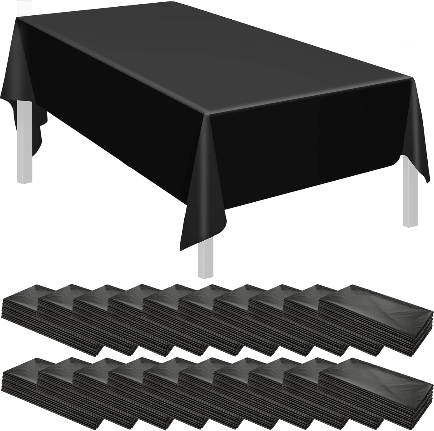 Shimeyao 48 Pcs Disposable Plastic Tablecloth Bulk 54 x 108