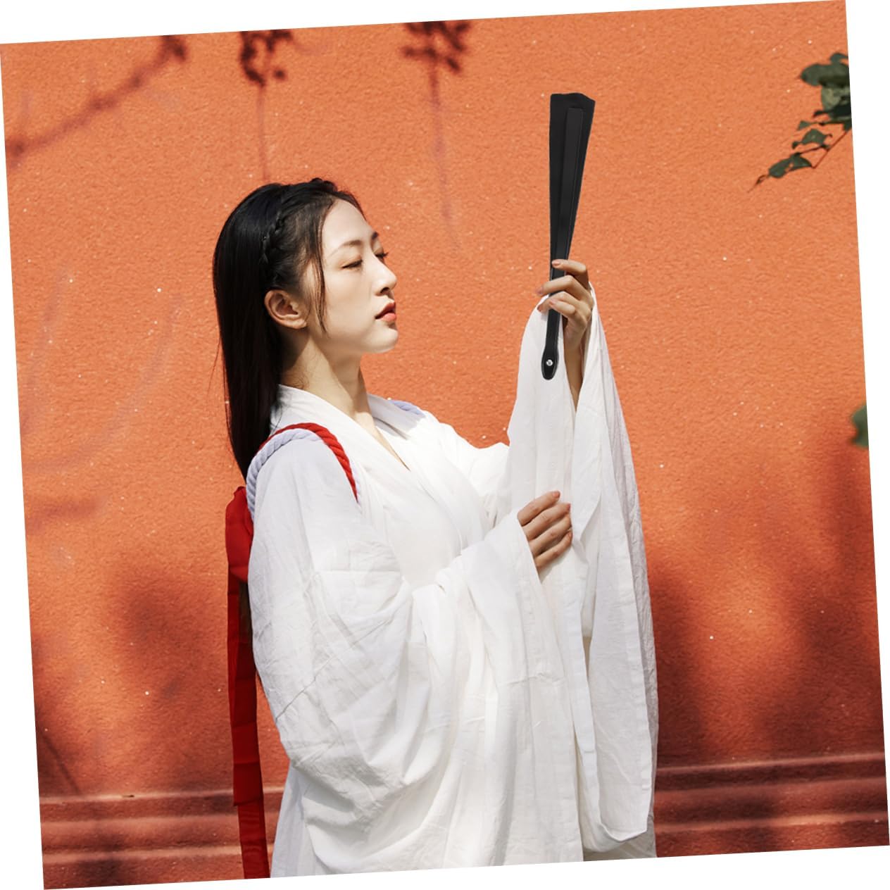 ABOOFAN 4pcs Antique Folding Fan Craftsmanship Large Fan Wedding Guest Festival Prop Handheld Foldable for Decor Tai Chi Practice Party Favor Vintage Hand for Women Foldable Hand